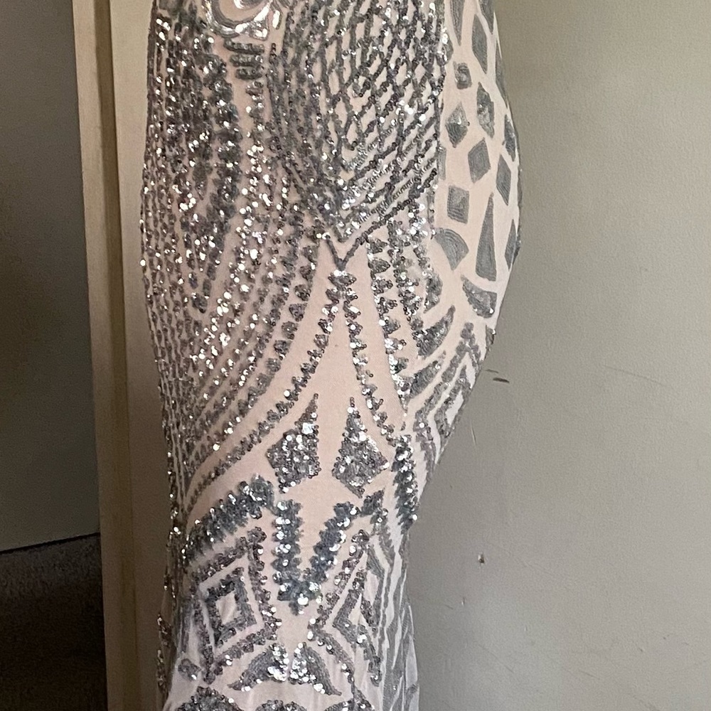 Silver sequin gown